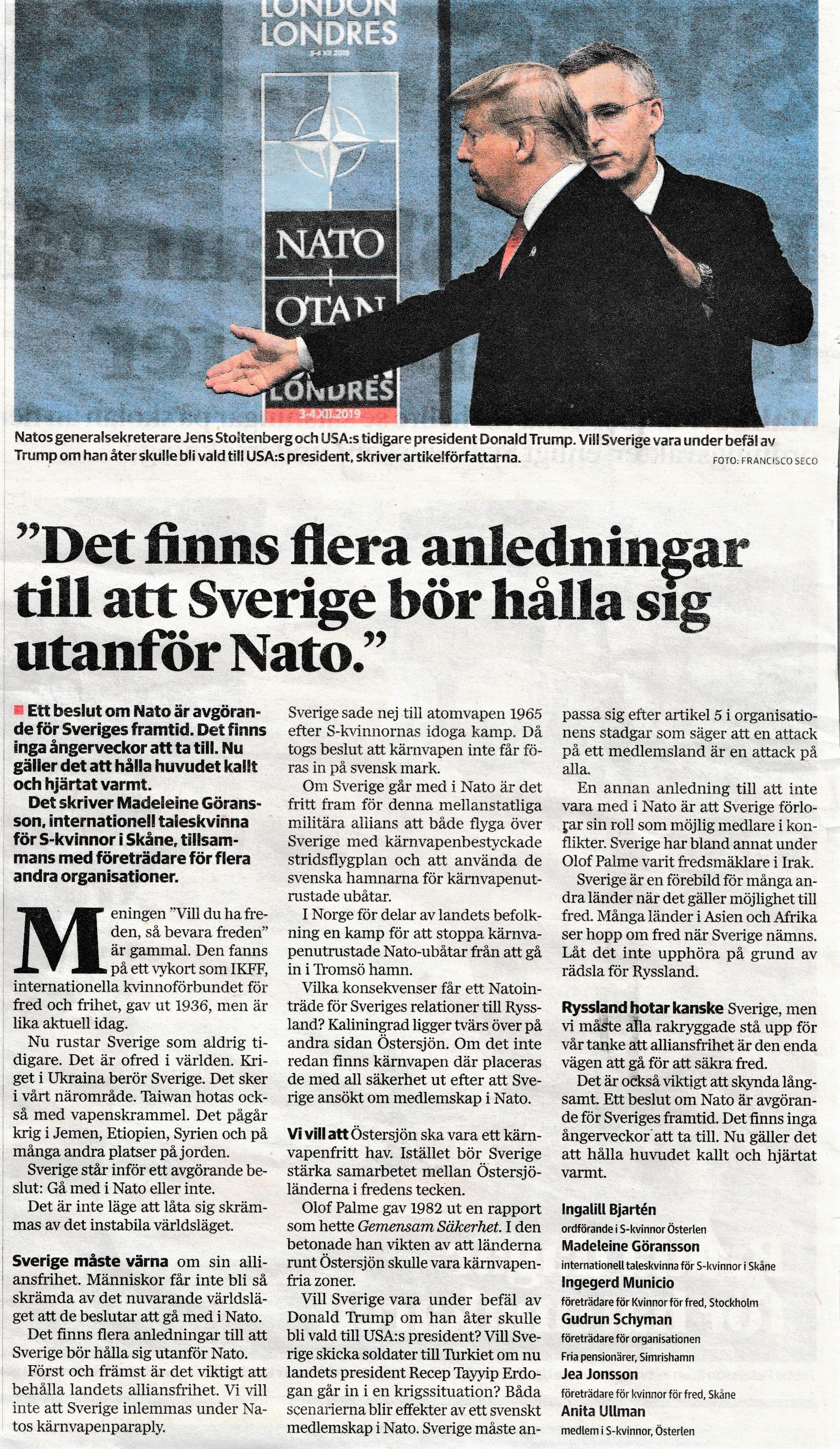  Sydsvenska Dagbladet 23 april 2022 